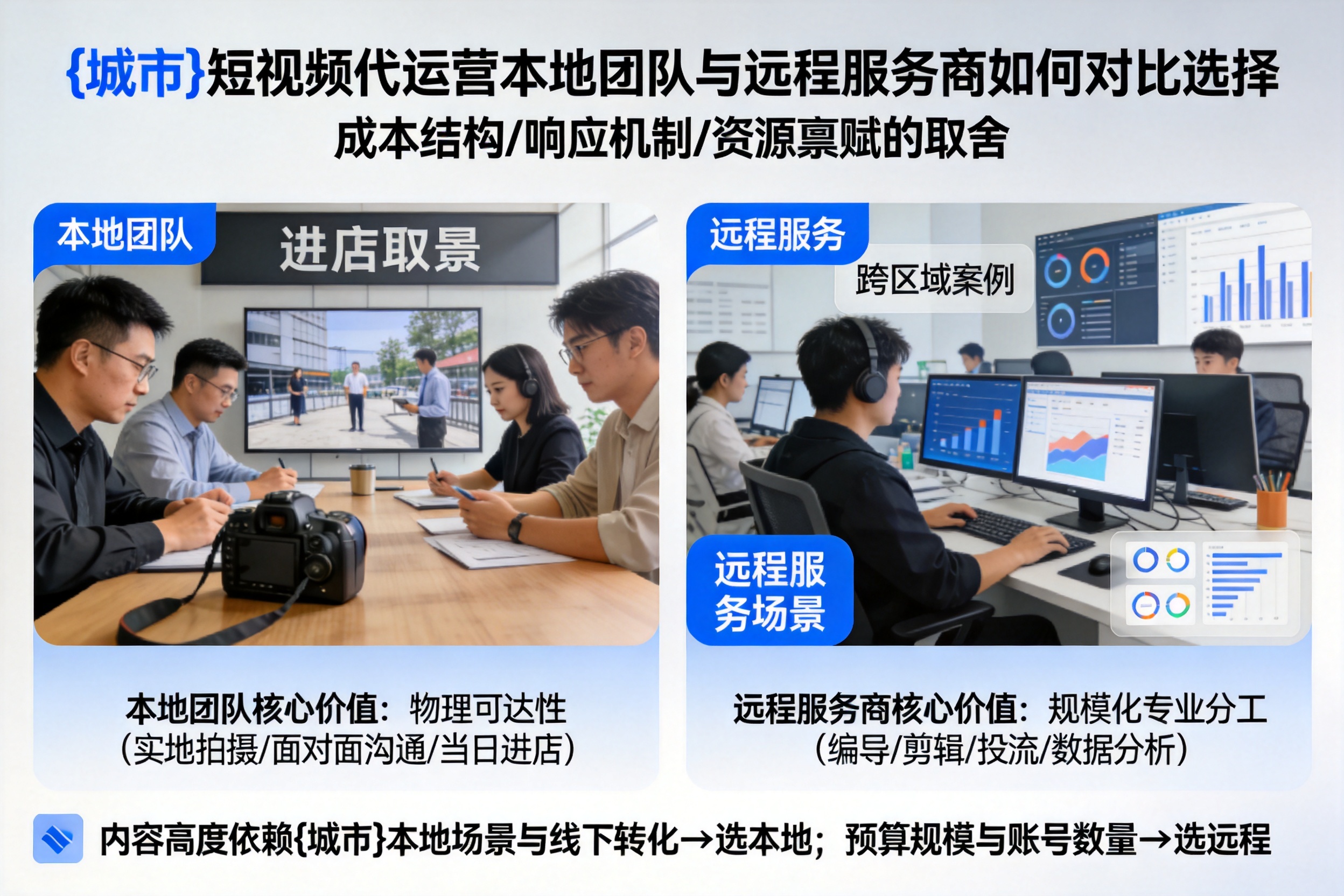 平桂短视频代运营本地团队与远程服务商如何对比选择