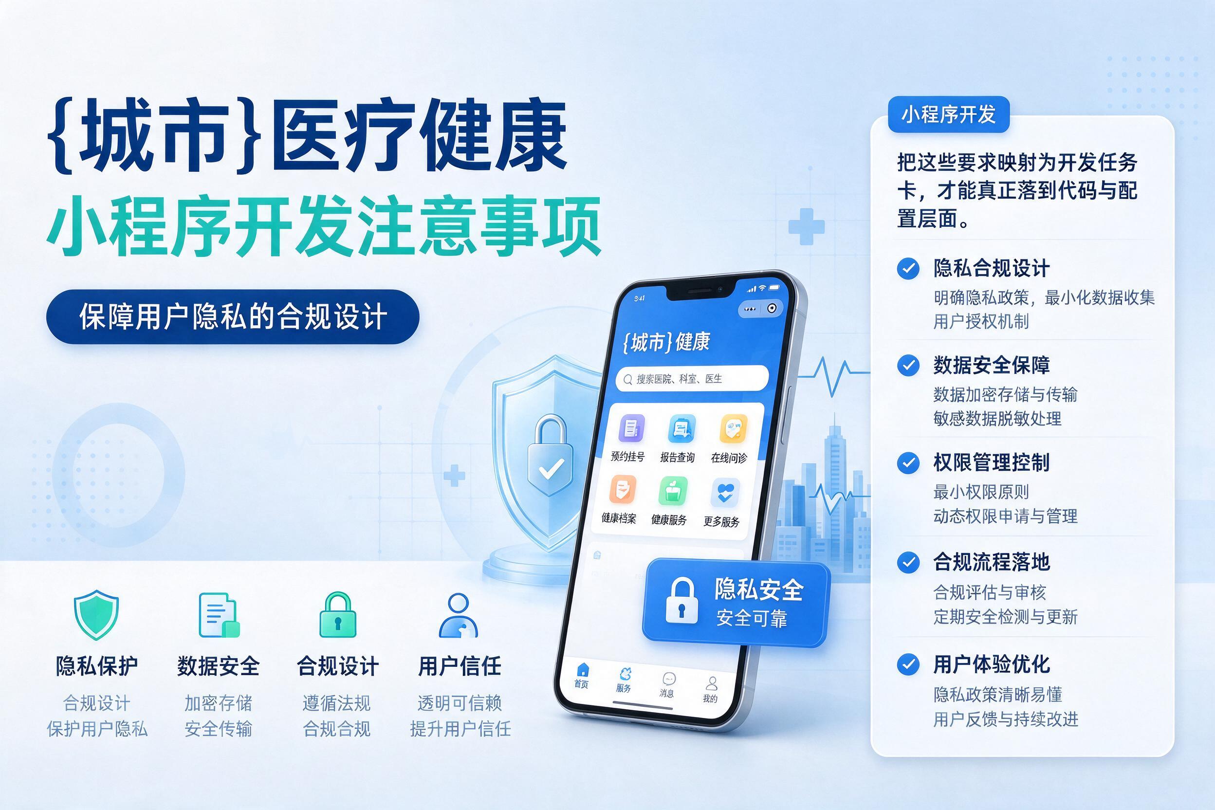 平桂医疗健康小程序开发注意事项:保障用户隐私的合规设计